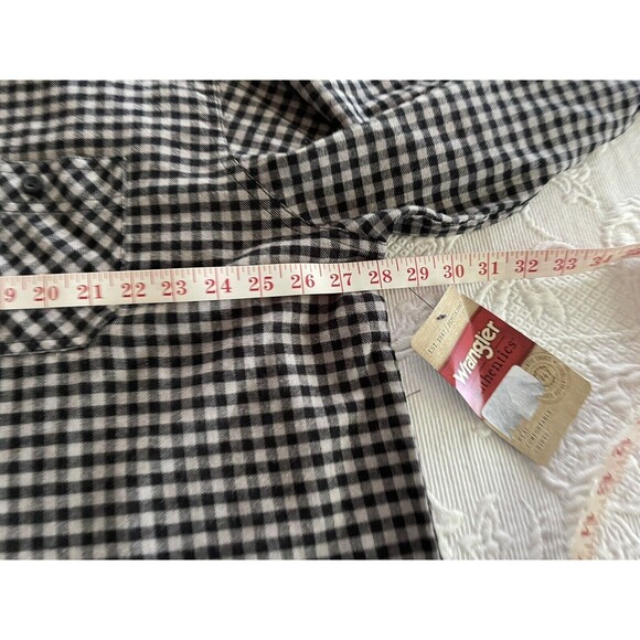 Wrangler Authentics Flannel Plaid Shirt LS Black / Gray 100% Cotton Mens 2XL NWT - Picture 4 of 11